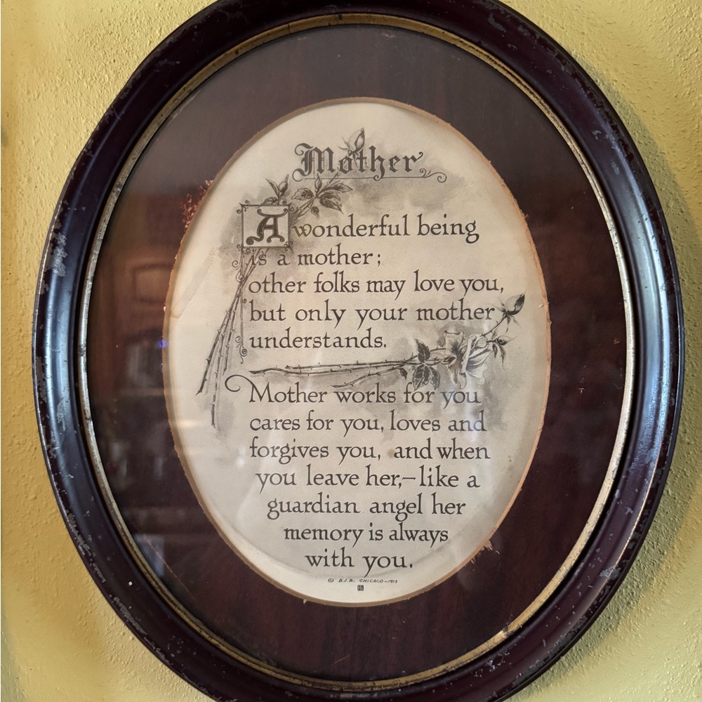 Vintage Cottagecore 'Mother' Wall Quote Wall Print